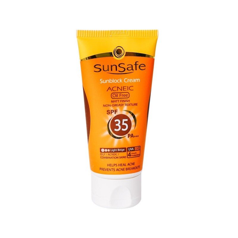 کرم ضد آفتاب SPF35 رنگی فاقد چربی سان سیف مناسب پوست  چرب و آکنه ای پارس حیان ۵۰ میل
